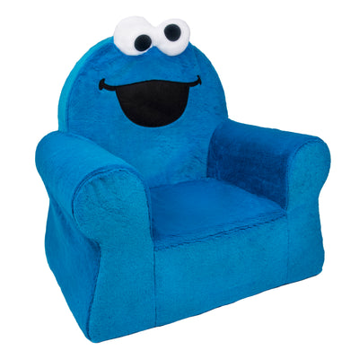 Marshmallow Furniture Deluxe Comfortable Foam Toddler Kids Chair, Cookie Monster
