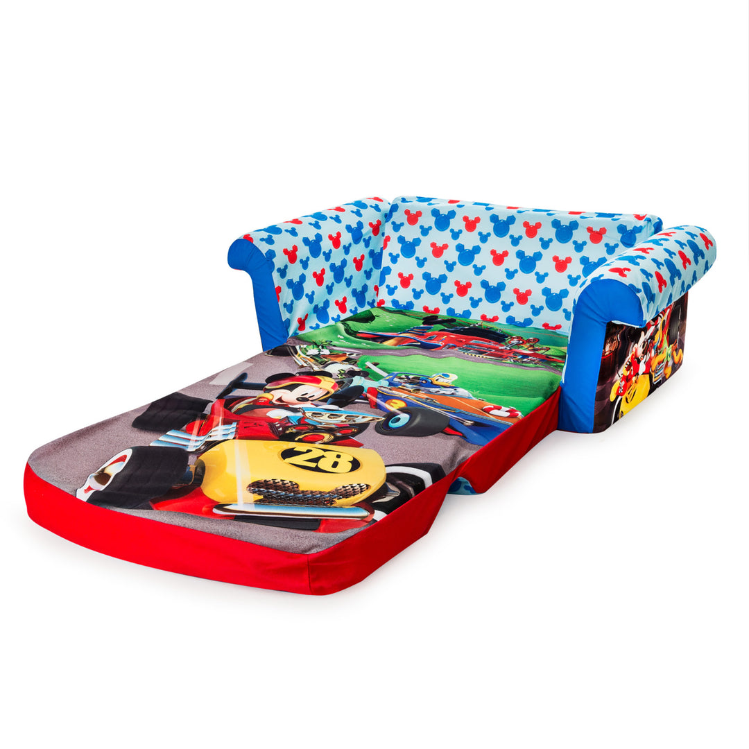 Marshmallow Furniture 2-in-1 Couch Bed, Disney Mickey Mouse Roadsters (Open Box) - VMInnovations