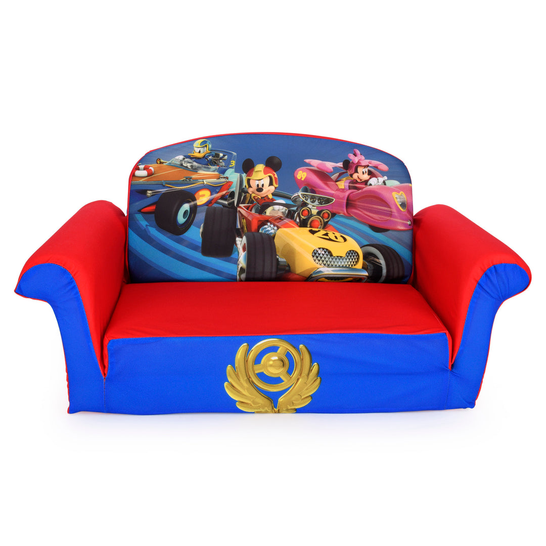 Marshmallow Furniture 2-in-1 Couch Bed, Disney Mickey Mouse Roadsters (Open Box) - VMInnovations