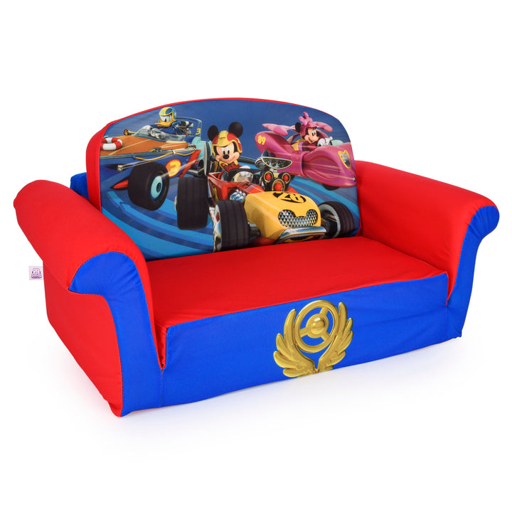 Marshmallow Furniture 2-in-1 Couch Bed, Disney Mickey Mouse Roadsters (Open Box) - VMInnovations