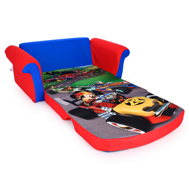 Marshmallow Furniture 2-in-1 Couch Bed, Disney Mickey Mouse Roadsters (Open Box) - VMInnovations