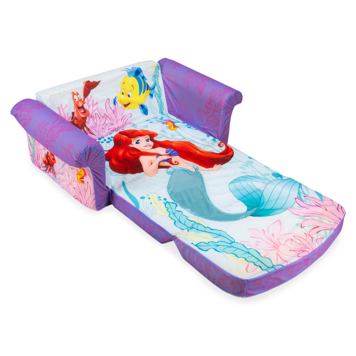 Marshmallow Furniture 2-in-1 Flip Couch Bed Furniture, The Little Mermaid (Used)