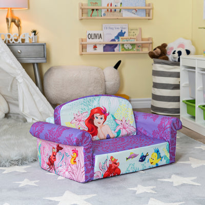 Marshmallow Furniture 2-in-1 Flip Couch Bed Furniture, The Little Mermaid (Used)