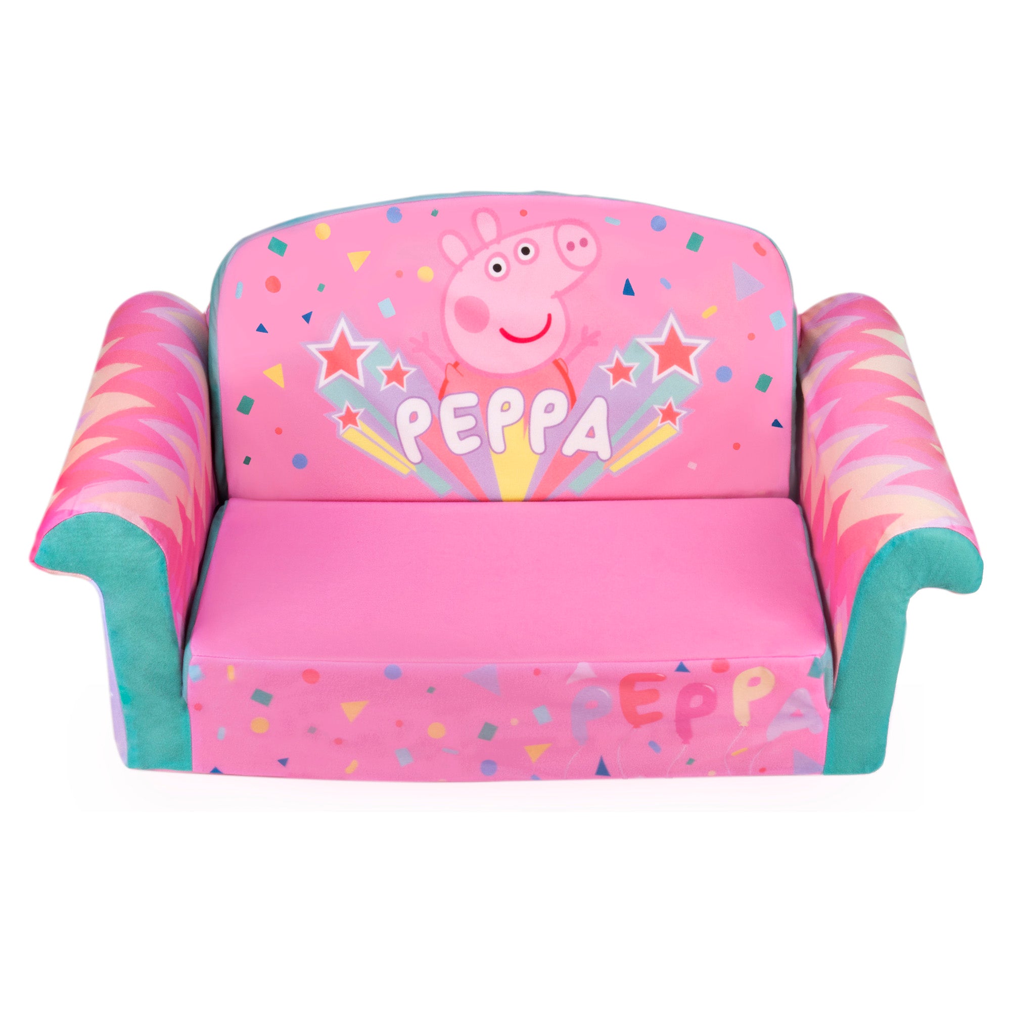 Marshmallow Furniture 2-in-1 Flip Open Kids Couch Bed Furniture, Peppa Pig
