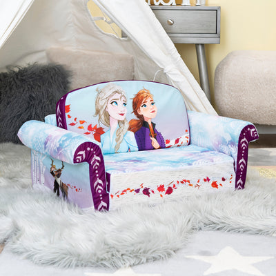 Marshmallow Furniture Comfy Foam Toddler Couch & Chair Package, Disney Frozen 2