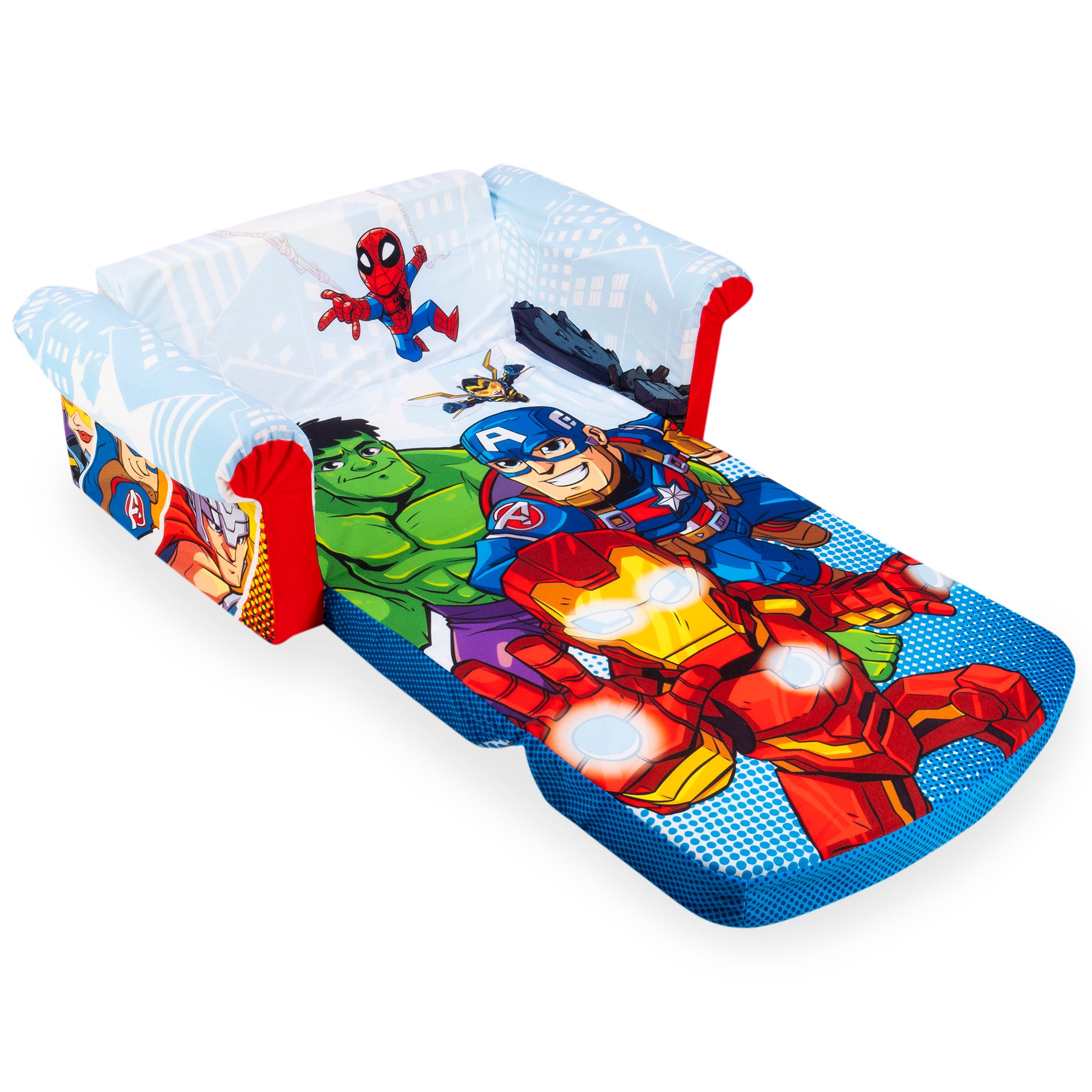 Marshmallow Furniture 2-in-1 Flip Open Couch Bed Furniture, Marvel Super Heroes