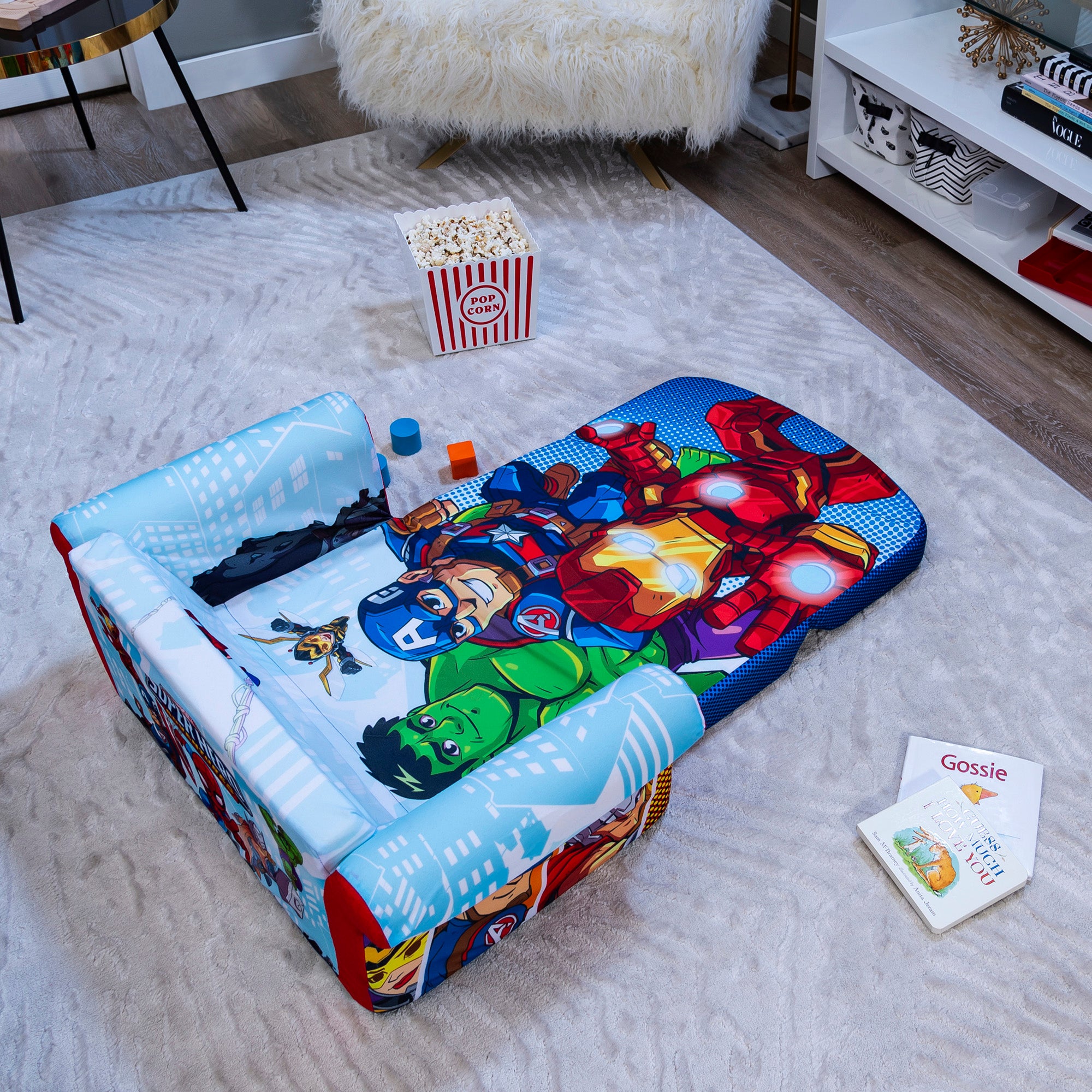 Marshmallow Furniture 2-in-1 Flip Open Couch Bed Furniture, Marvel Super Heroes