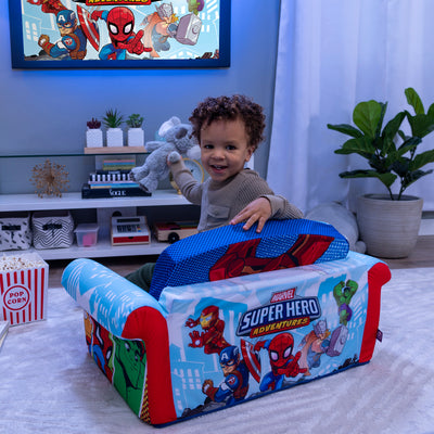 Marshmallow Furniture 2-in-1 Flip Open Couch Bed Furniture, Marvel Super Heroes