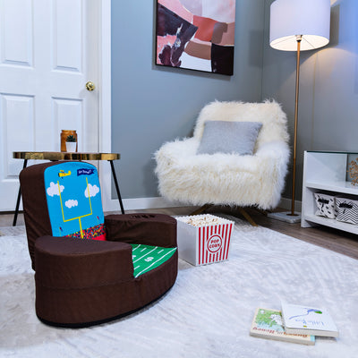 Marshmallow Furniture Flip-See-Do 4-in-1 Foam Toddler Chair, Football
