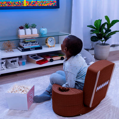 Marshmallow Furniture Flip-See-Do 4-in-1 Foam Toddler Chair, Football