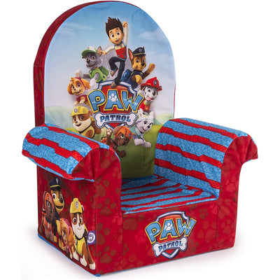 Marshmallow Furniture Comfortable Foam Toddler Kid's High Back Chair, Paw Patrol