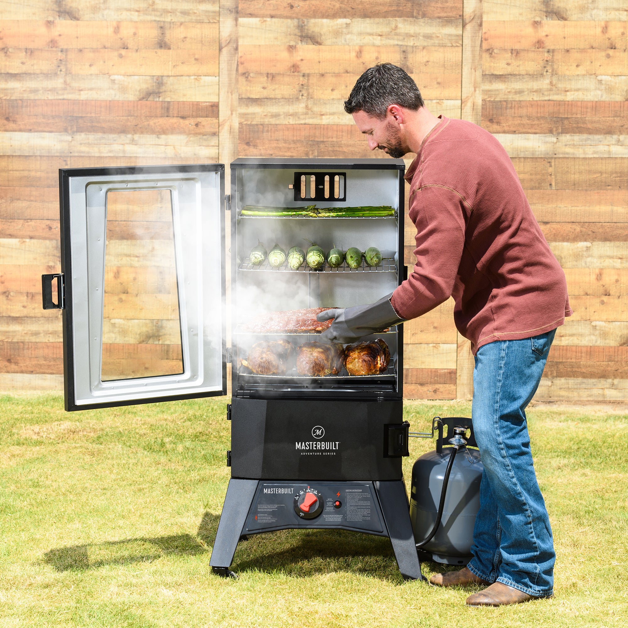 Masterbuilt Adventure Series MPS 340G ThermoTemp XL Propane Smoker, 50 Inch Tall - VMInnovations