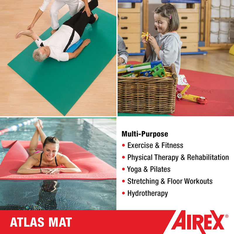 Airex Atlas Closed Cell Foam Fitness Mat for Yoga, Pilates & Gym Use, Red (Used)