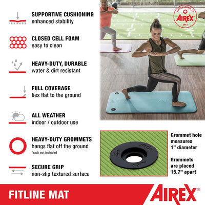 Airex Fitline 120 Closed Cell Foam Fitness Mat for Yoga & More, Blue (Used)