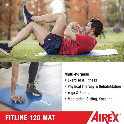 Airex Fitline 120 Closed Cell Foam Fitness Mat w/ Grommets, Blue (Open Box)