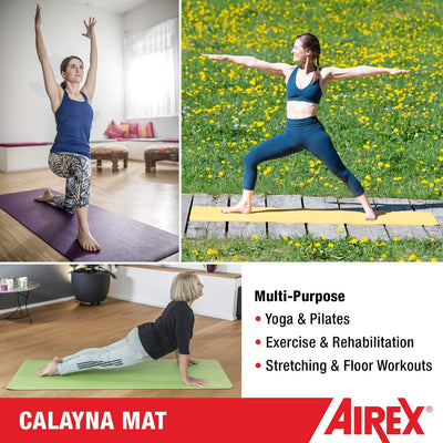 AIREX Calyana Prime Closed Cell Foam Fitness Mat for Yoga and Pilates, Lime - VMInnovations
