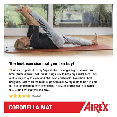 AIREX Coronella Closed Cell Foam Fitness Mat w/Grommets for Yoga & More, Green - VMInnovations