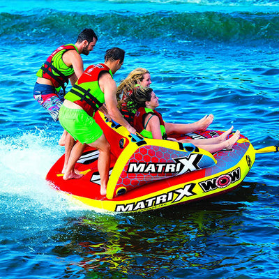 WOW Watersports 1-4 Person Matrix Towable Inflatable Water Boating Deck Tube