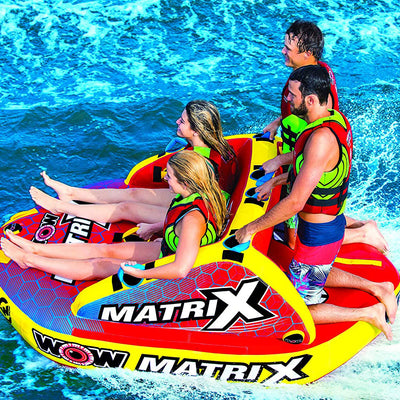 WOW Watersports 1-4 Person Matrix Towable Inflatable Water Boating Deck Tube