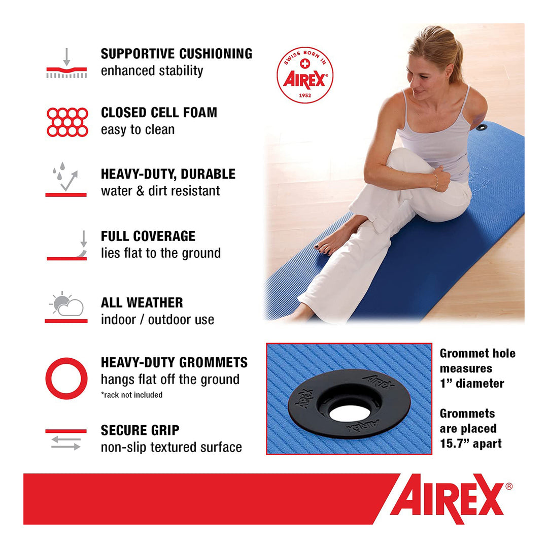 AIREX 180 Closed Cell Foam Fitness Mat w/Grommets for Yoga & More, Lime (Used)