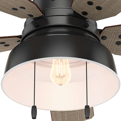 Hunter Mill Valley 52" Quiet Indoor/Outdoor Ceiling Fan w/ LED Light Kit, Black
