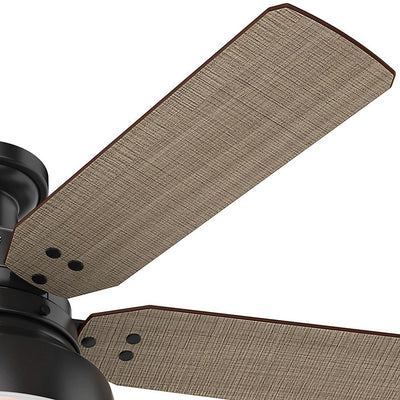 Hunter Mill Valley 52" Quiet Indoor/Outdoor Ceiling Fan w/ LED Light Kit, Black