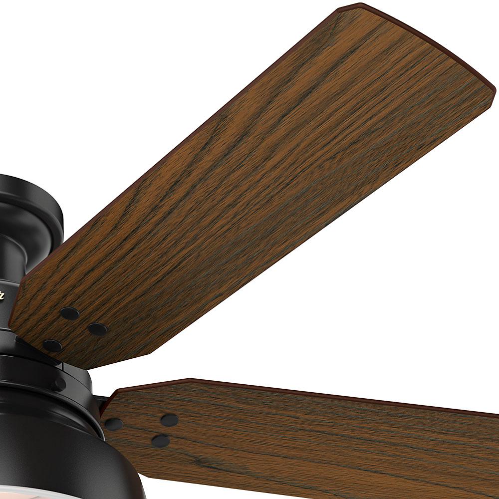 Hunter Mill Valley 52" Quiet Indoor/Outdoor Ceiling Fan w/ LED Light Kit, Black