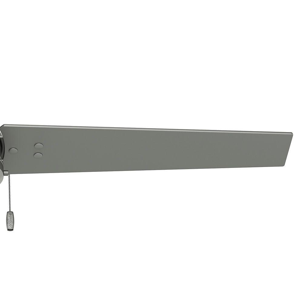 Hunter Cassius 52" Indoor & Outdoor Ceiling Fan with Pull Chain, Matte Silver