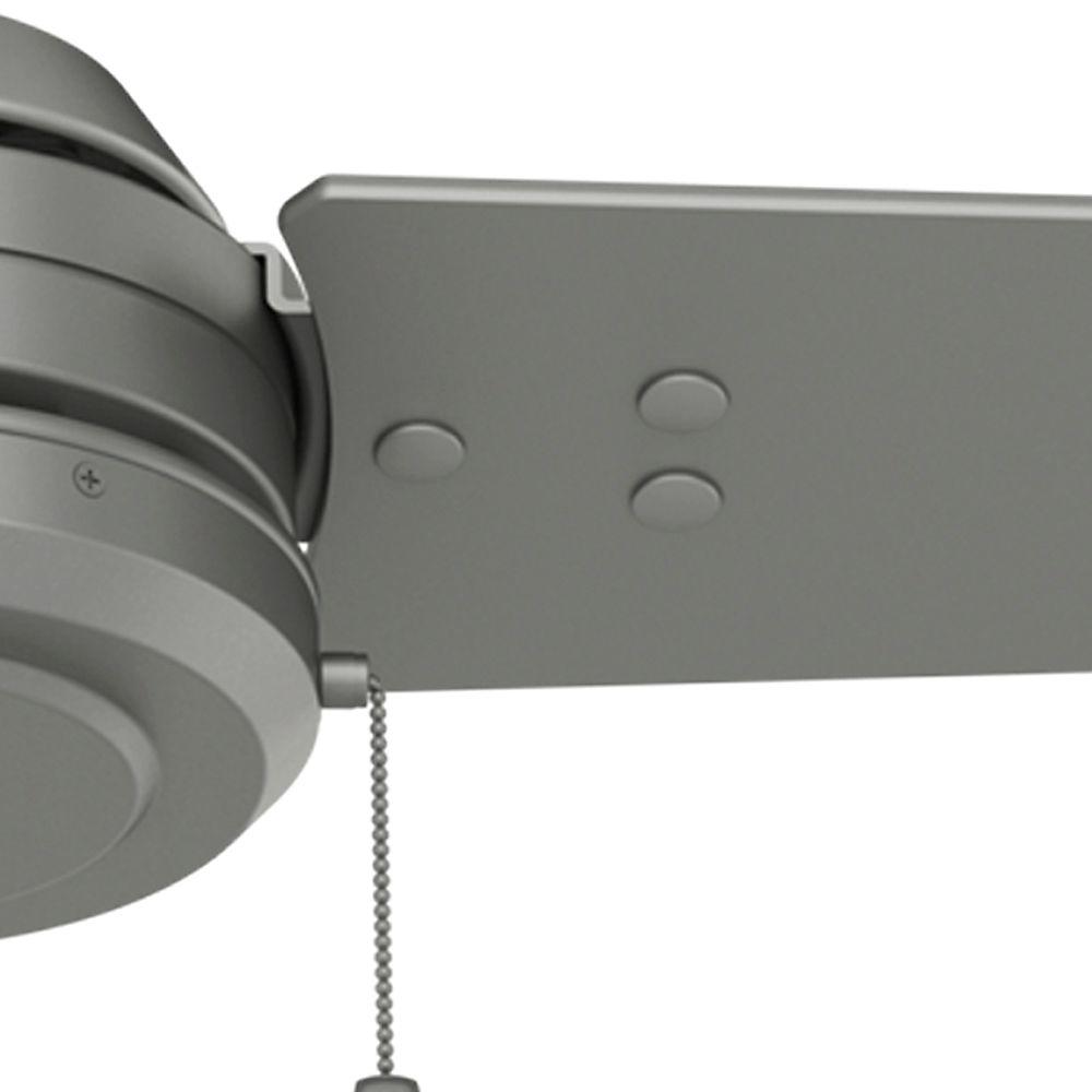 Hunter Cassius 52" Indoor & Outdoor Ceiling Fan with Pull Chain, Matte Silver