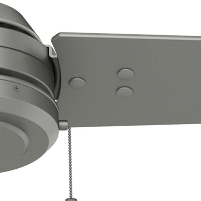 Hunter Cassius 52" Indoor & Outdoor Ceiling Fan with Pull Chain, Matte Silver