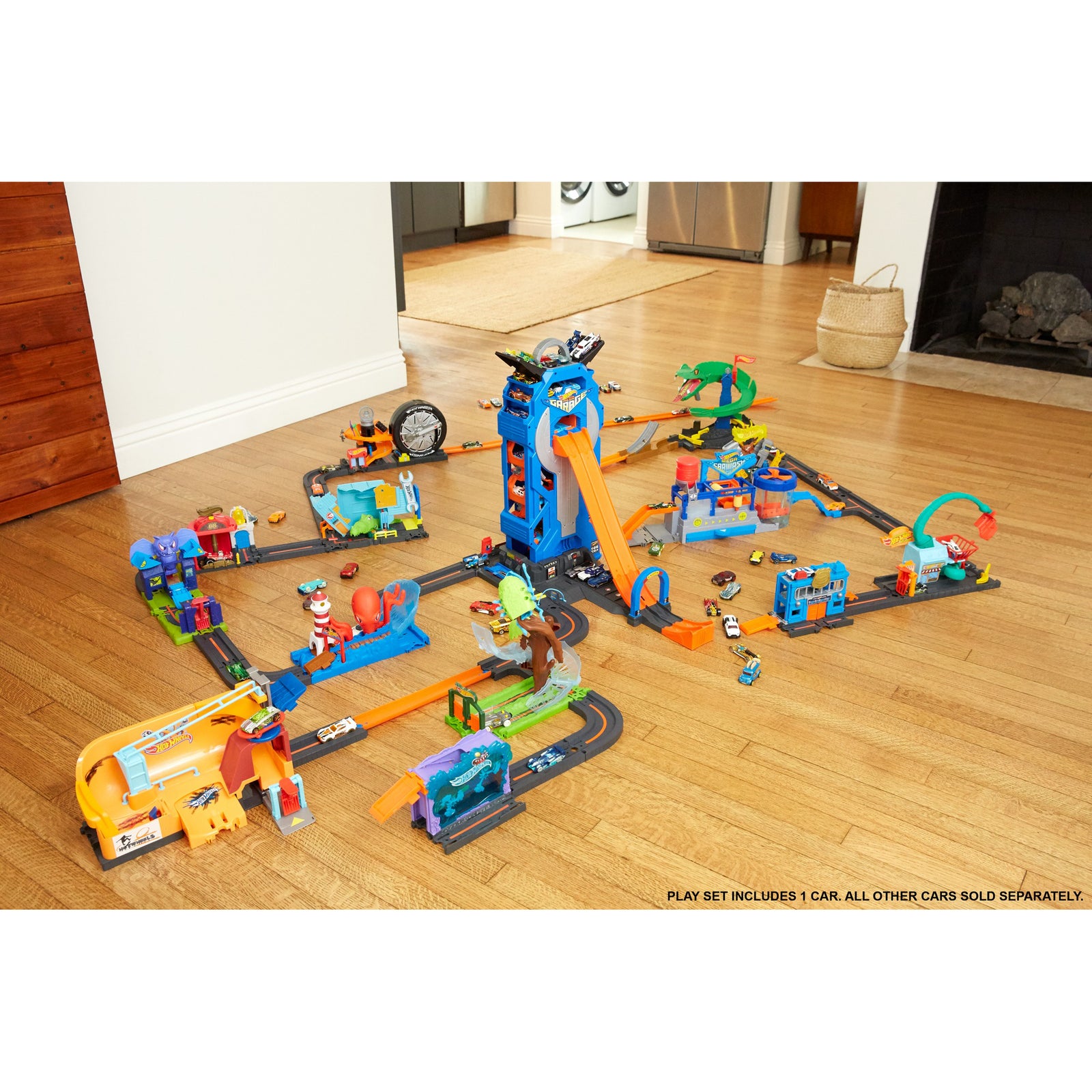 Hot Wheels City Oversized Vertical 35 Car Capacity Mega Garage Toy Play Set - VMInnovations