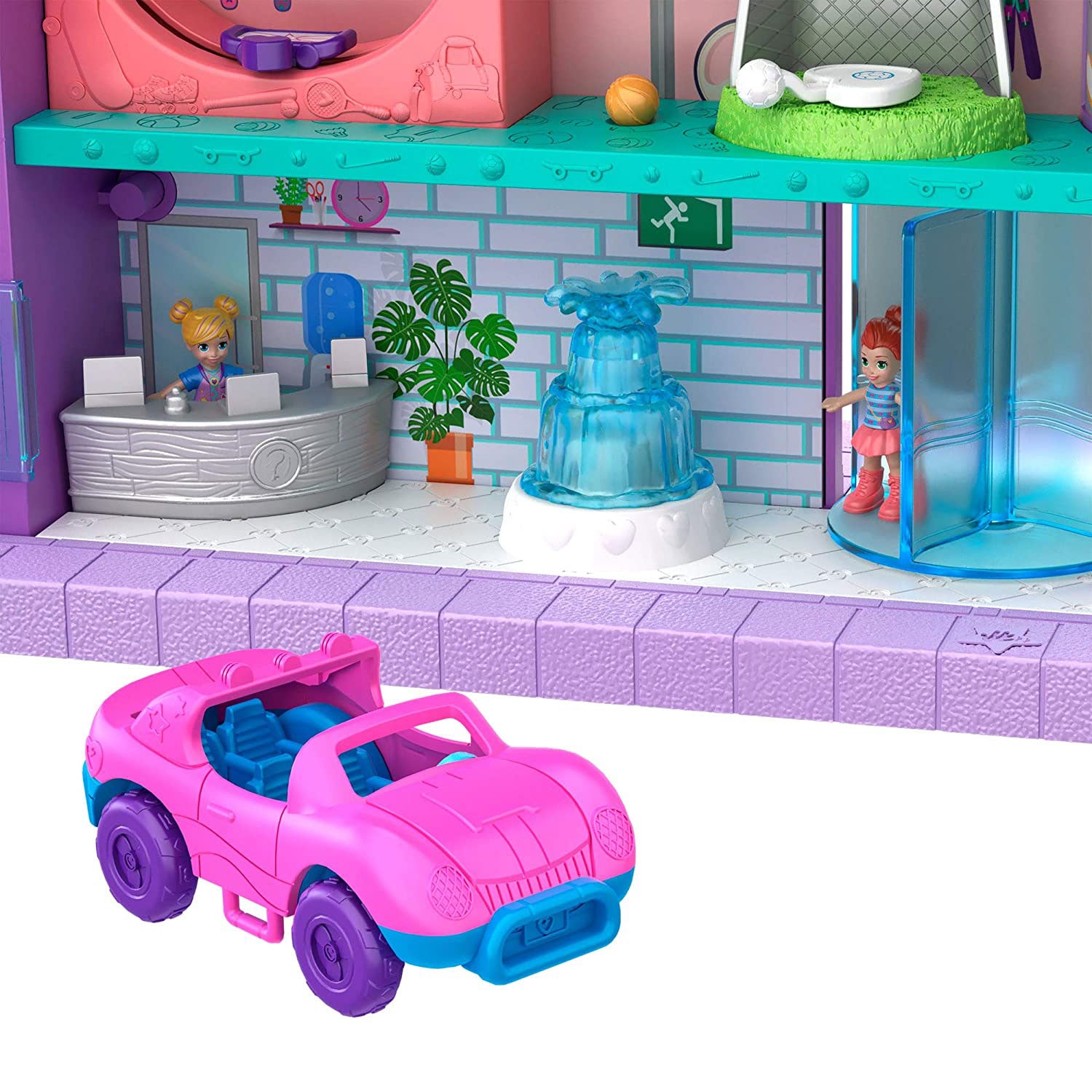 Polly Pocket Pollyville Mega Mall Play Doll Toy Set with Elevator, Multicolor