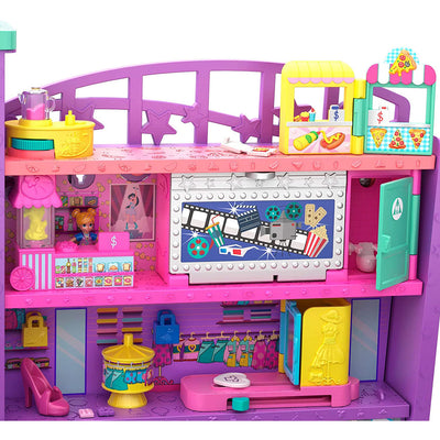 Polly Pocket Pollyville Mega Mall Play Doll Toy Set with Elevator, Multicolor