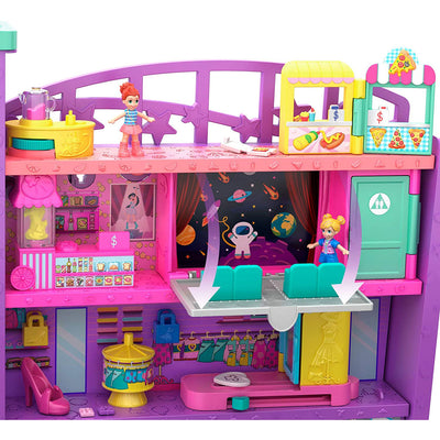 Polly Pocket Pollyville Mega Mall Play Doll Toy Set with Elevator, Multicolor