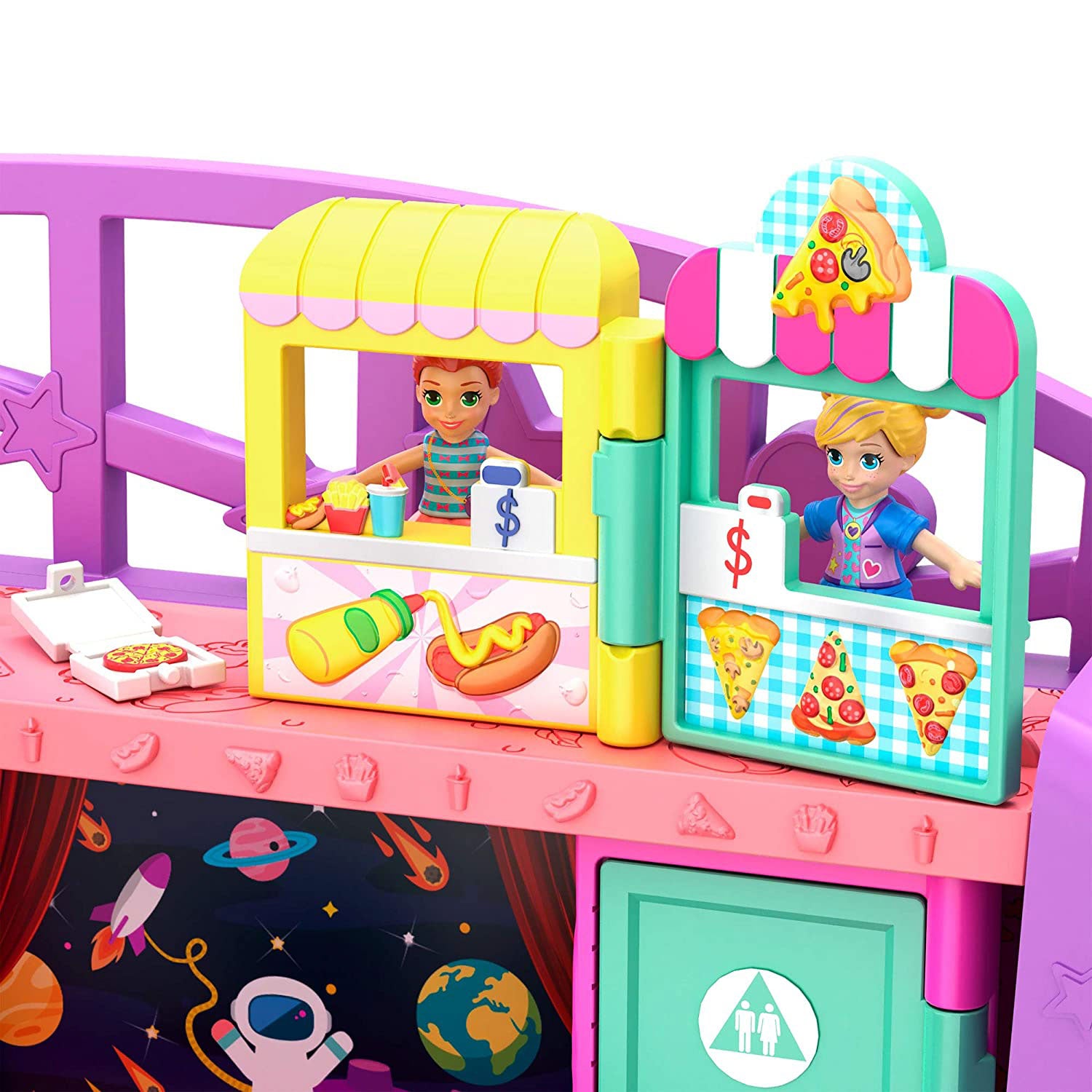 Polly Pocket Pollyville Mega Mall Play Doll Toy Set with Elevator, Multicolor