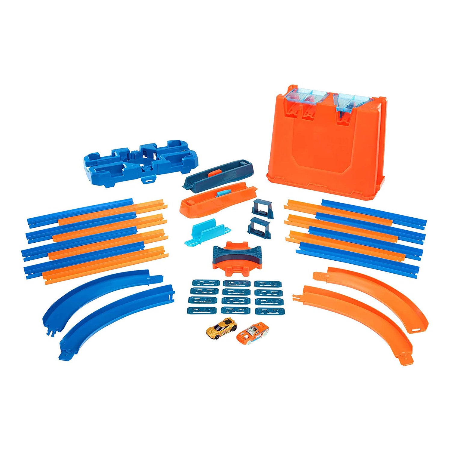 Hot Wheels Toy Car Track Builder 36 Piece Deluxe Stunt Box with 15 Feet of Track - VMInnovations