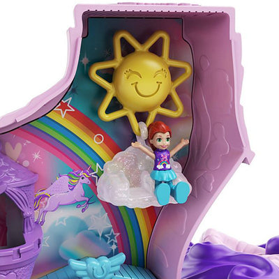 Polly Pocket Unicorn Party Playset House with 25 Surprise Trinkets and 2 Dolls