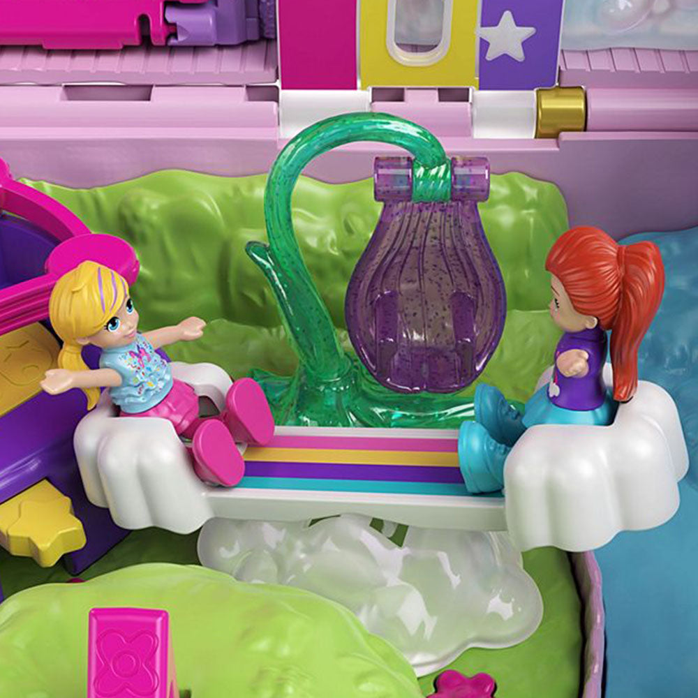 Polly Pocket Unicorn Party Playset House with 25 Surprise Trinkets and 2 Dolls