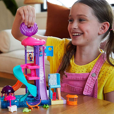 Polly Pocket Pollyville Super Slidin' Water Park with Micro Polly and Lila Dolls