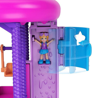 Polly Pocket Pollyville Super Slidin' Water Park with Micro Polly and Lila Dolls