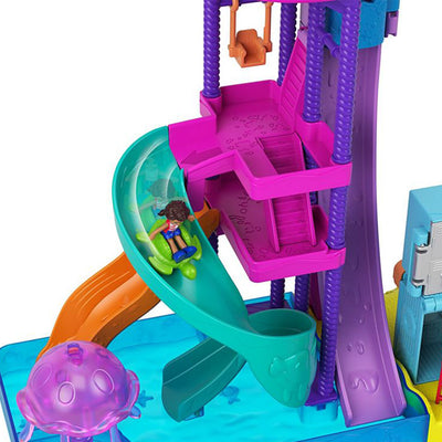 Polly Pocket Pollyville Super Slidin' Water Park with Micro Polly and Lila Dolls