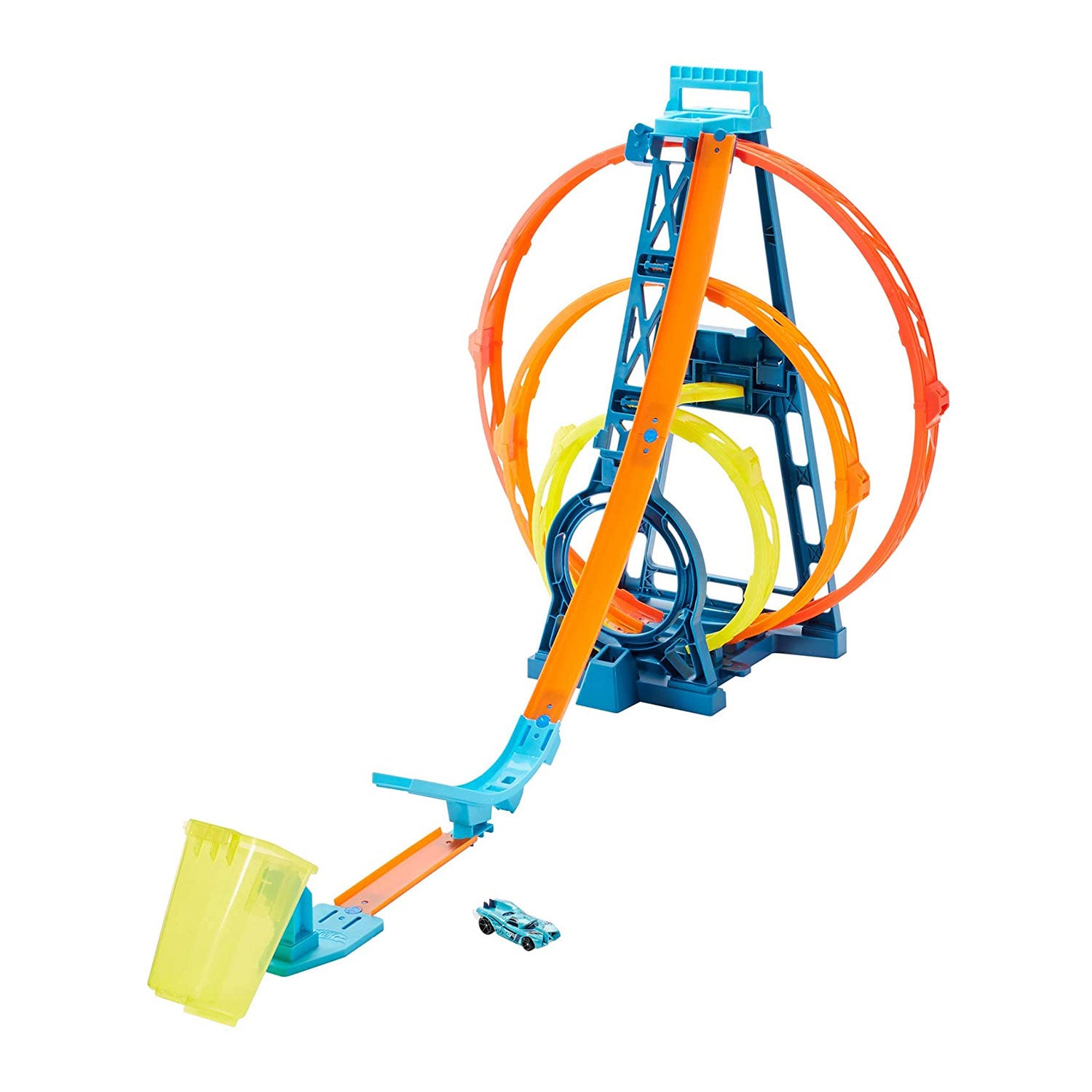 Hot Wheels GYP65 Track Builder Unlimited Triple Loop Jump Stunt Kit with Vehicle - VMInnovations