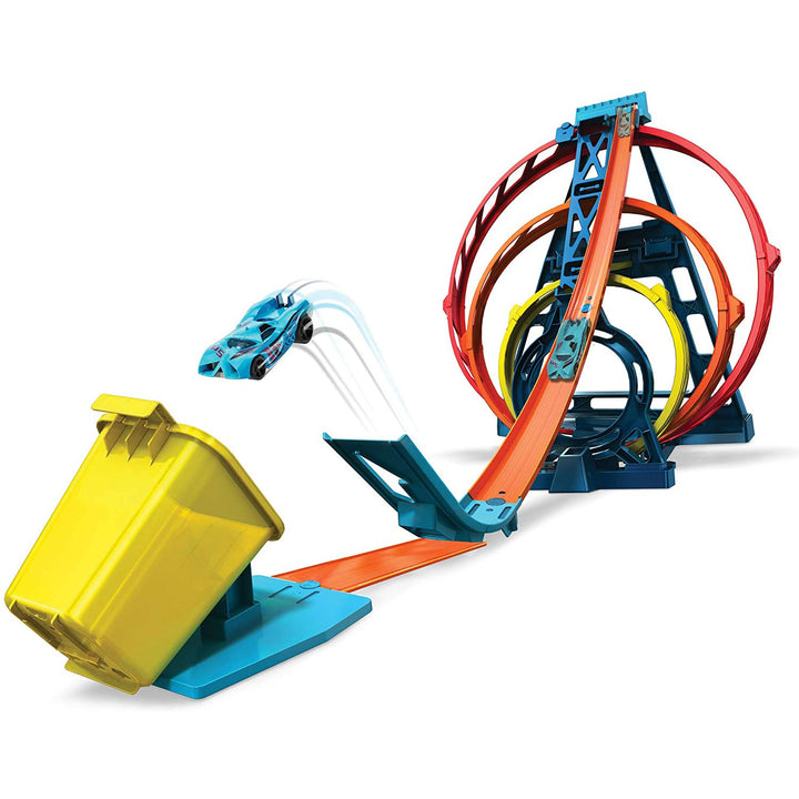 Hot Wheels GYP65 Track Builder Unlimited Triple Loop Jump Stunt Kit with Vehicle