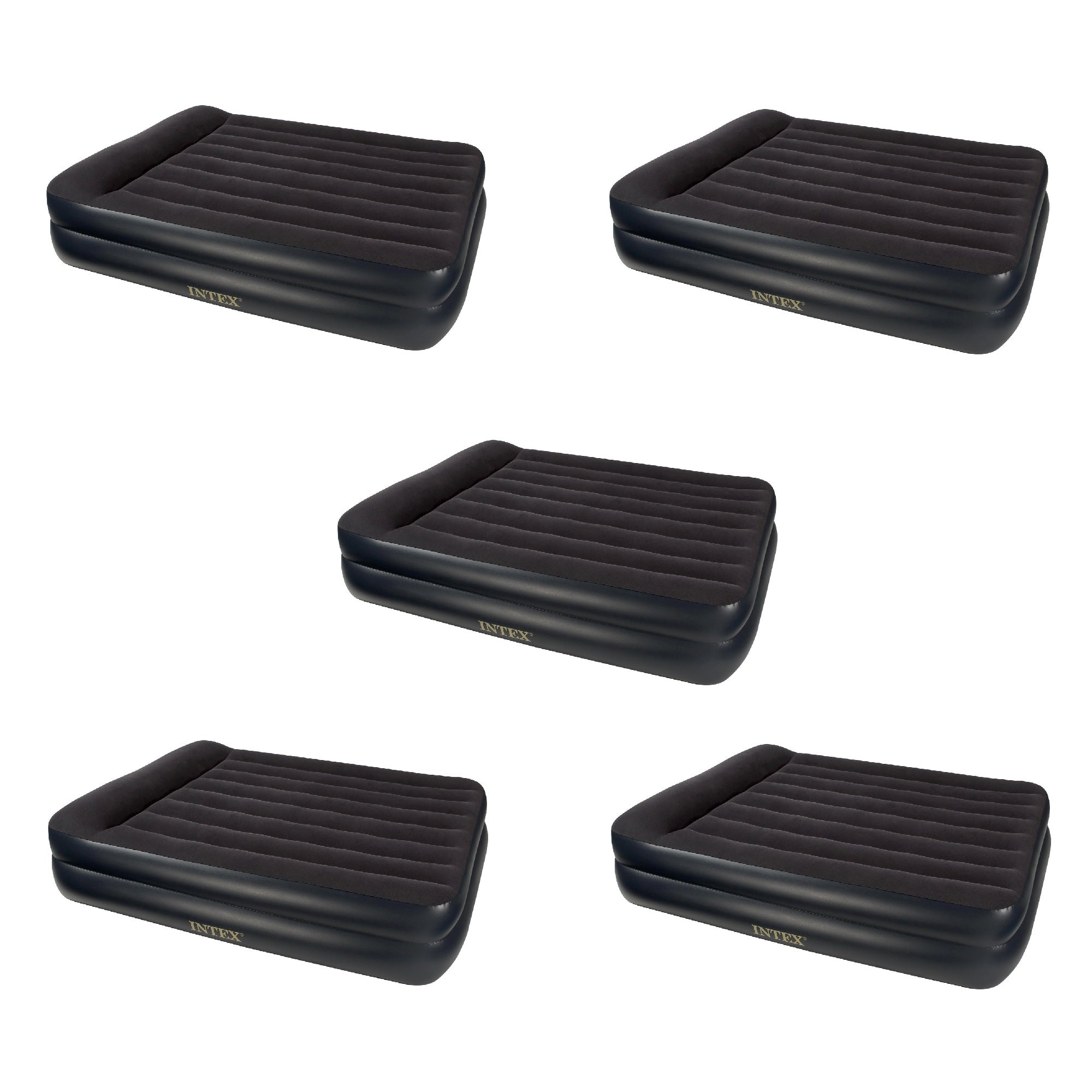 Intex Pillow Rest Air Bed Mattress w/Built In Air Pump & Pillow, Queen (5 Pack)