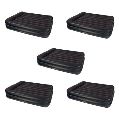 Intex Pillow Rest Air Bed Mattress w/Built In Air Pump & Pillow, Queen (5 Pack)