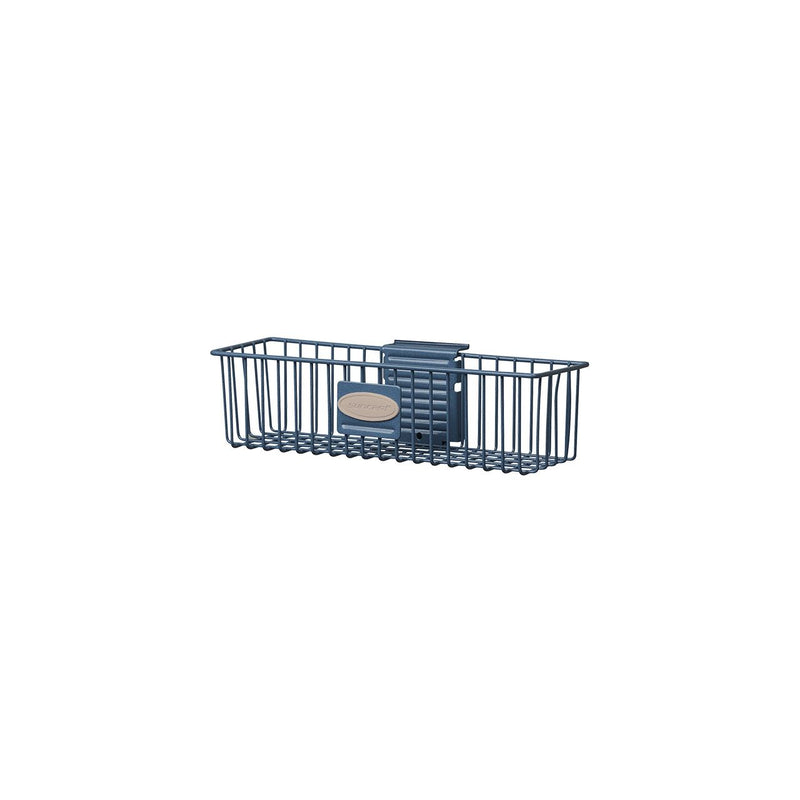 Suncast Storage Trends Slatwall Mounted Metal Wire Basket, Blue (2 Pack)