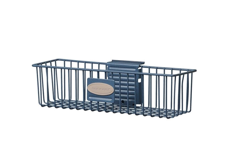 Suncast Storage Trends 3 Inch x 12 Inch Slatwall Mounted Metal Wire Basket, Blue