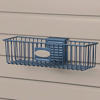 Suncast Storage Trends 3 Inch x 12 Inch Slatwall Metal Wire Basket, Blue (Used)