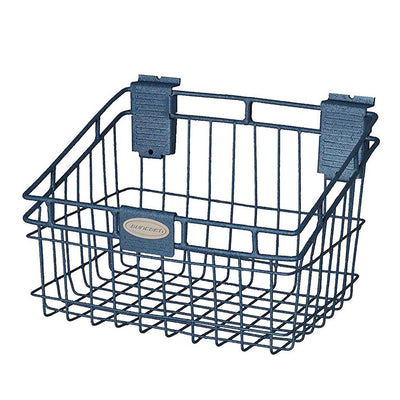 Suncast Storage Trends Slatwall Mounted Metal Wire Basket, Blue (4 Pack)