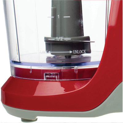 Brentwood MC-109R 1.5 Cup Kitchen Countertop Mini Food Chopper Processor, Red